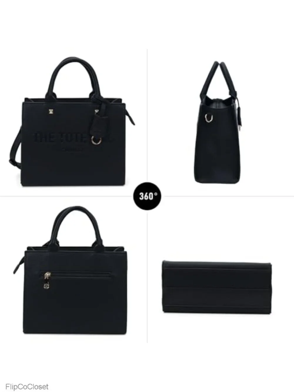 Faux Leather Satchel Tote Bag with Adjustable Strap Zip Pockets